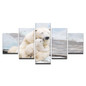 Modular Pictures Wall Art Modern Poster HD Printed 5 Pieces Polar Bears Love Embrace Together Canvas Paintings