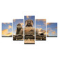 Modern HD Printed Poster Modular Canvas Wall Art 5 Pieces Sunset Sky Buddha Statue Painting Buddhism Pictures