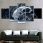 Canvas HD Printed Painting Pictures Frame Modern Artworks 5 Pieces Halloween Horror Skull Poster Wall Art