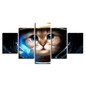 Canvas Pictures Wall Art 5 Pieces Cat Wearing The Space Helmet Paintings Prints Lovely Animal Poster