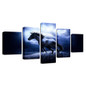 Canvas Wall Art Pictures HD Prints 5 Pieces Running Steed In The Night Paintings Animal Horse Poster