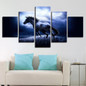 Canvas Wall Art Pictures HD Prints 5 Pieces Running Steed In The Night Paintings Animal Horse Poster