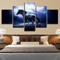 Canvas Wall Art Pictures HD Prints 5 Pieces Running Steed In The Night Paintings Animal Horse Poster