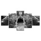 Canvas HD Prints Poster Wall Art 5 Piece Abstract Gray Black Wolf Howl Painting  Animal Pictures