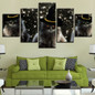 Canvas Pictures Home Wall Art 5 Pieces An Animal Cats With A Hat Paintings HD Prints Posters
