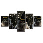 Canvas Pictures Home Wall Art 5 Pieces An Animal Cats With A Hat Paintings HD Prints Posters