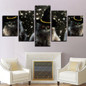 Canvas Pictures Home Wall Art 5 Pieces An Animal Cats With A Hat Paintings HD Prints Posters