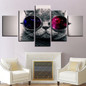 Canvas Wall Art Pictures 5 Pieces Lovely Animal Cat With Sunglasses Paintings HD Prints Posters
