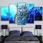 Canvas Paintings Wall Art Pictures 5 Pieces Blue Owl Pictures HD Prints Home Decor Animal Poster