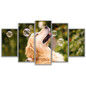 Canvas Paintings Wall Art HD Prints Animal Posters 5 Pieces Dog Playing With Bubbles Pictures