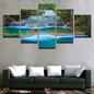Modular Canvas Wall Art HD Prints Pictures 5 Pieces Landscape Waterfall Posters Forest Trees Lake Paintings