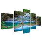 Modular Canvas Wall Art HD Prints Pictures 5 Pieces Landscape Waterfall Posters Forest Trees Lake Paintings