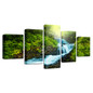 Canvas Paintings Wall Art Prints 5 Pieces Forest Brook Torrent Pictures Waterfall Natural Landscape Posters