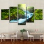 Canvas Paintings Wall Art Prints 5 Pieces Forest Brook Torrent Pictures Waterfall Natural Landscape Posters