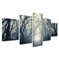 Canvas HD Prints Pictures Wall Art Decor 5 Pieces Forest Trail Morning Mist Landscape Paintings Trees Poster