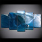 HD Printed 5 Piece Canvas Art Sharks Surf The Waves Painting Wall Pictures