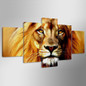 Canvas HD Prints Pictures Modular 5 Pieces Animals Lions Vintage Paintings Wall Art Posters
