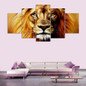 Canvas HD Prints Pictures Modular 5 Pieces Animals Lions Vintage Paintings Wall Art Posters