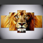 Canvas HD Prints Pictures Modular 5 Pieces Animals Lions Vintage Paintings Wall Art Posters