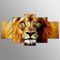 Canvas HD Prints Pictures Modular 5 Pieces Animals Lions Vintage Paintings Wall Art Posters