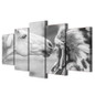 Canvas Abstract Painting Wall Art HD Printed Oil Poster 5 Panel White Horse And Indians Modular Pictures