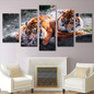 Wall Art Canvas Painting Style Wall Pictures 5 Panel Animal Tiger Landscape Modern Decoration Paintings