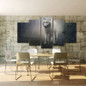 Modern Wall Art Poster Canvas HD Printed Painting 5 Panel Forest Animal Wolf Snow Fox Pictures