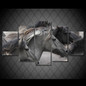 Modern HD Print Modular Pictures Canvas 5 Panel Animal Horses Running Steeds Landscape Painting Wall Art Decor