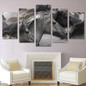 Modern HD Print Modular Pictures Canvas 5 Panel Animal Horses Running Steeds Landscape Painting Wall Art Decor