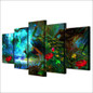 Canvas Wall Art Pictures 5 Pieces Beautiful Peacock Painting HD Printed Modern Animal Poster