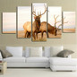 Canvas Painting Wall Art Pictures 5 Panel Modern HD Printed Prairie Animal Deers Poster