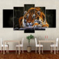 Modern Canvas Painting Wall Art HD Printed Photo 5 Pieces Animal Indolent Tiger Poster Pictures
