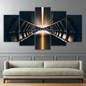 Canvas Paintings Wall Art HD Prints Pictures 5 Pieces Beautiful Building London Tunnel Subway Lights Poster