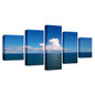 Pictures Wall Art HD Prints Canvas 5 Pieces Blue Sky White Clouds Sea Landscape Paintings Modular Posters