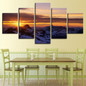 Canvas Wall Art Poster 5 Pieces Snow Mountain Sunrise Painting Prints Sunset Landscape Pictures