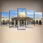 Canvas Poster Modern Pictures 5 Pieces Islamic Muslim Allah Masjid Landscape Painting HD Print Wall Art