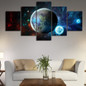 Modern Canvas HD Printed Painting Home Wall Art Pictures 5 Panel Galaxy Earth Moon Abstract Landscape Poster