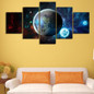 Modern Canvas HD Printed Painting Home Wall Art Pictures 5 Panel Galaxy Earth Moon Abstract Landscape Poster