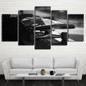 Canvas Modular Poster Modern HD Printed 5 Pieces Wall Art Skateboard Painting Black And White Sports Pictures