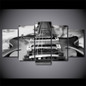 HD Printed Music Pictures 5 Pieces Guitar Canvas Painting Vintage Black White Poster Wall Art