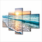 Canvas Painting Wall Art Pictures 5 Pieces Seascape Sunset Beach Sea Wave Poster Living Room HD Printed