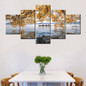 Canvas Painting Wall Art Decor Pictures HD Prints 5 Piece Yellow Leaves Of Autumn Lake Landscape Poster
