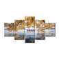 Canvas Painting Wall Art Decor Pictures HD Prints 5 Piece Yellow Leaves Of Autumn Lake Landscape Poster