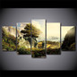 Painting HD Printed Canvas For Room Wall Art 5 Panels Poster Natural Paradise Landscape Pictures