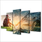 Wall Art Pictures Posters 5 Pieces HD Printed Girl Sailing Kayak Canoeing Sports Canvas Printings