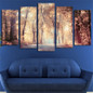 Canvas Modern Wall Art Poster HD Printed Painting 5 Panels Autumn Leaves Tree Landscape Modular Pictures