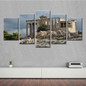 Modular Pictures Canvas HD Printed Wall Art Posters 5 Pieces Home Decor Ruins Landscape Retro Building Paintings