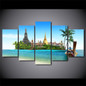 HD Printed Canvas 5 Pieces Tropical Island Pictures Wall Art Thailand Pattaya Buddha Posters