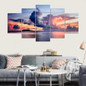 Painting Abstract Art Wall Picture Canvas Prints 5 Panel Beautiful Clouds Landscape