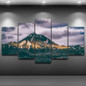 Modern Oil Canvas Painting Wall Art 5 Panel Snow Mountains Landscape Poster HD Printed
